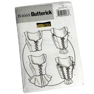 Butterick B4669 Making History Renaissance Corset Vest Sewing Pattern NWT